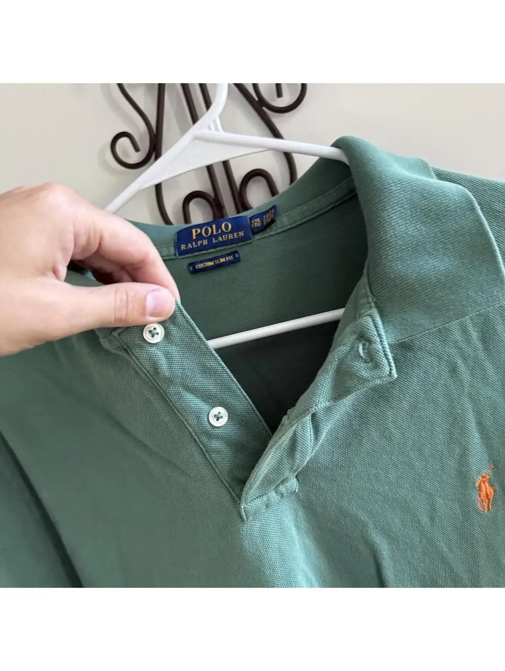 🌿 Polo Ralph Lauren Green Custom Slim Fit Polo | Men’s XXL